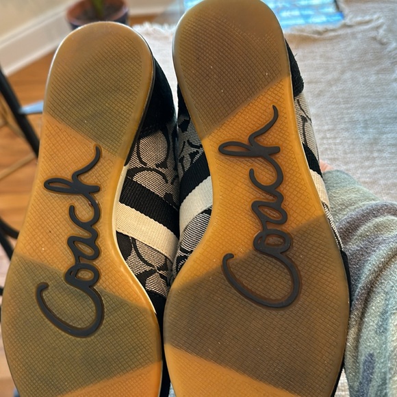 Coach Women's Black and White Sneakers - Picture 4 of 7